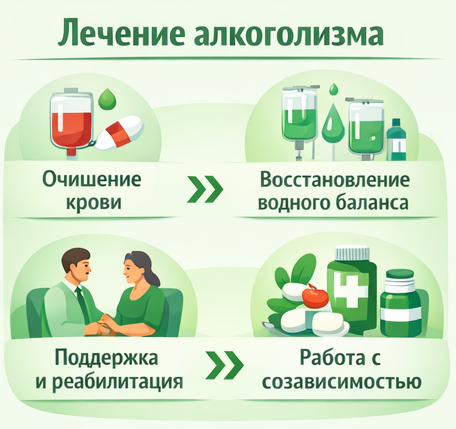 лечение алкоголизма в Муравленко этапы